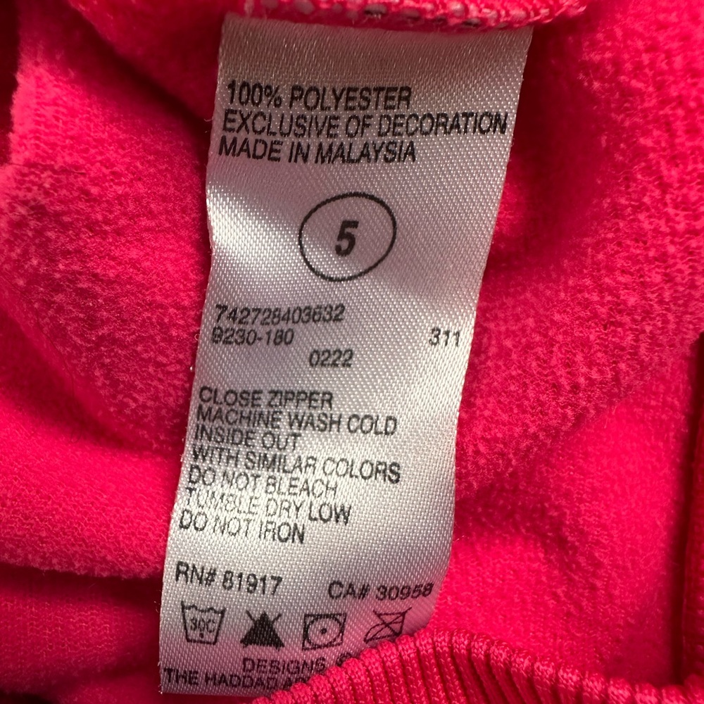Nike Bright Pink Track Jacket Girls Size 5 - Picture 4 of 4